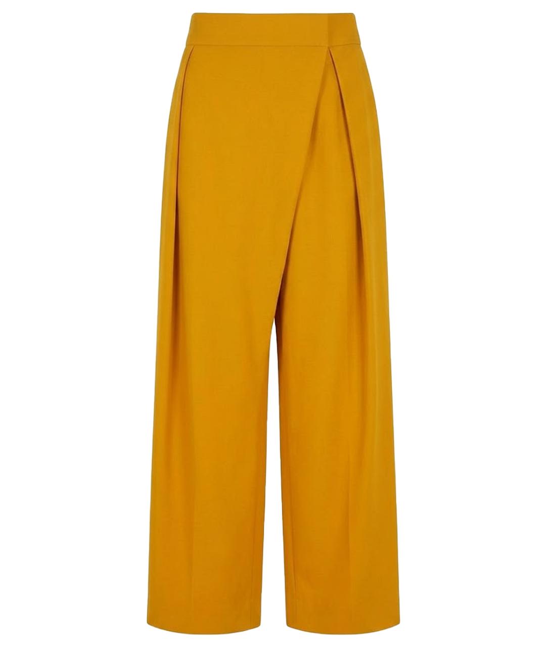 CHLOE Горчичные шелковые брюки широкие, фото 1