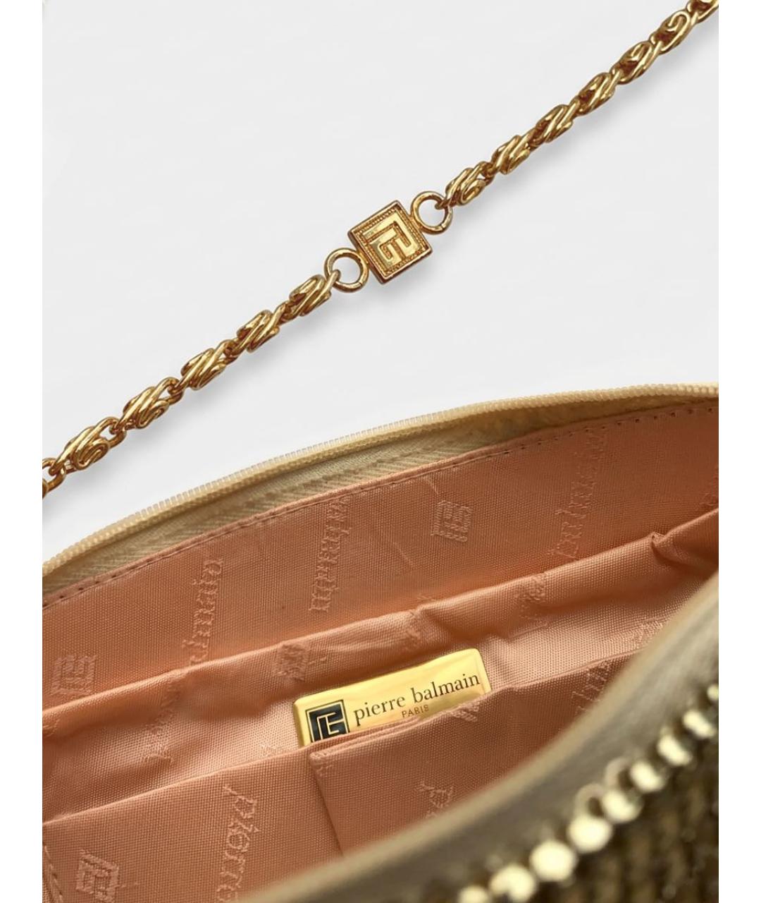 BALMAIN Золотая сумка через плечо, фото 5