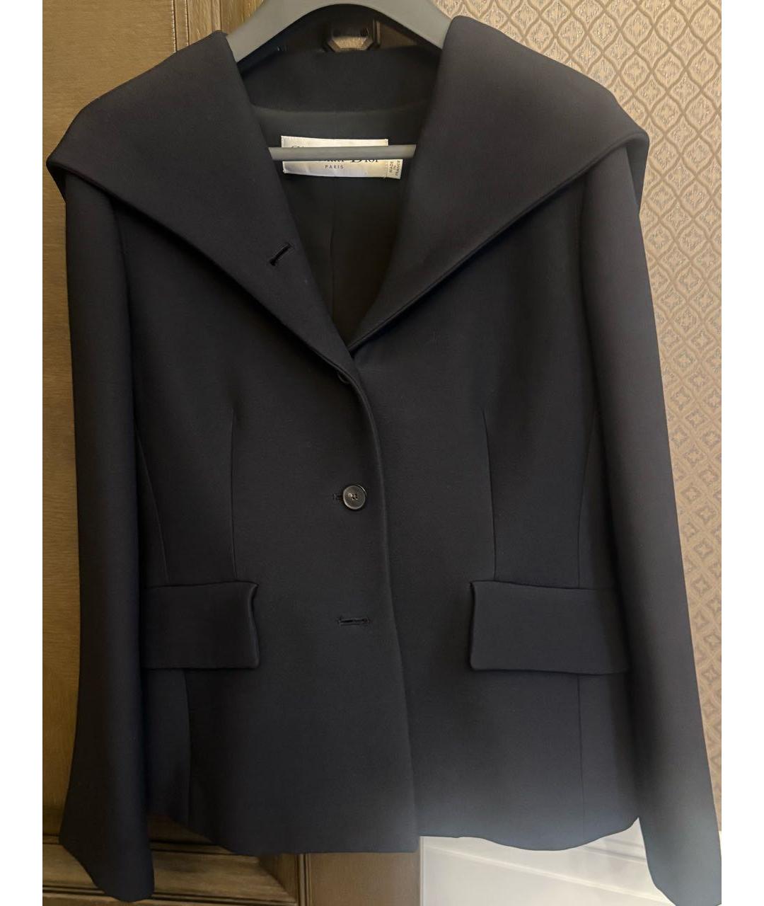 CHRISTIAN DIOR Темно-синий шерстяной жакет/пиджак, фото 5