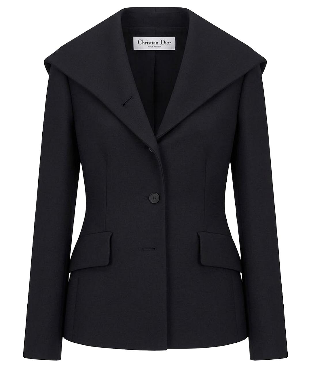 CHRISTIAN DIOR Темно-синий шерстяной жакет/пиджак, фото 1