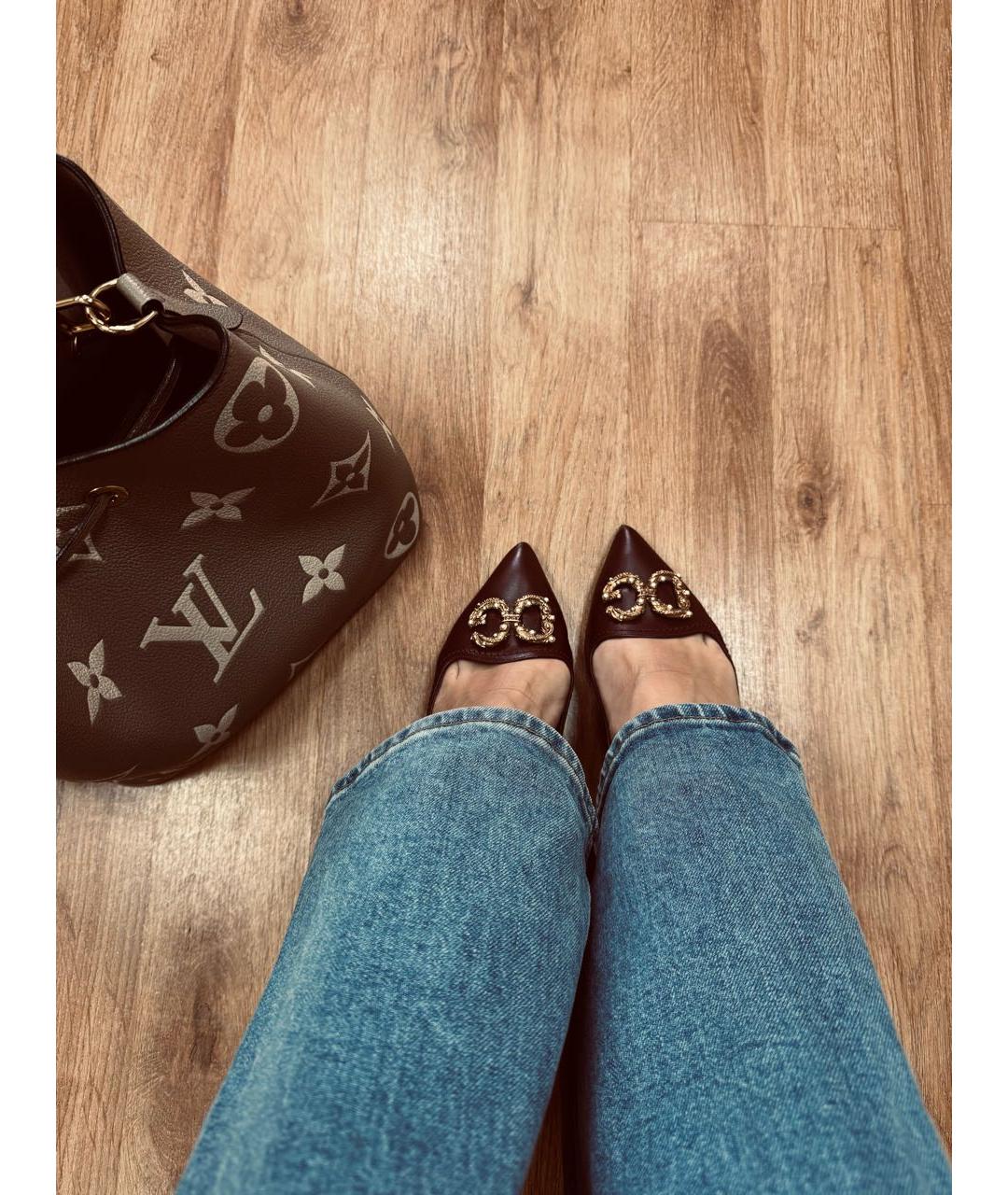 DOLCE&GABBANA Бордовые кожаные туфли, фото 7