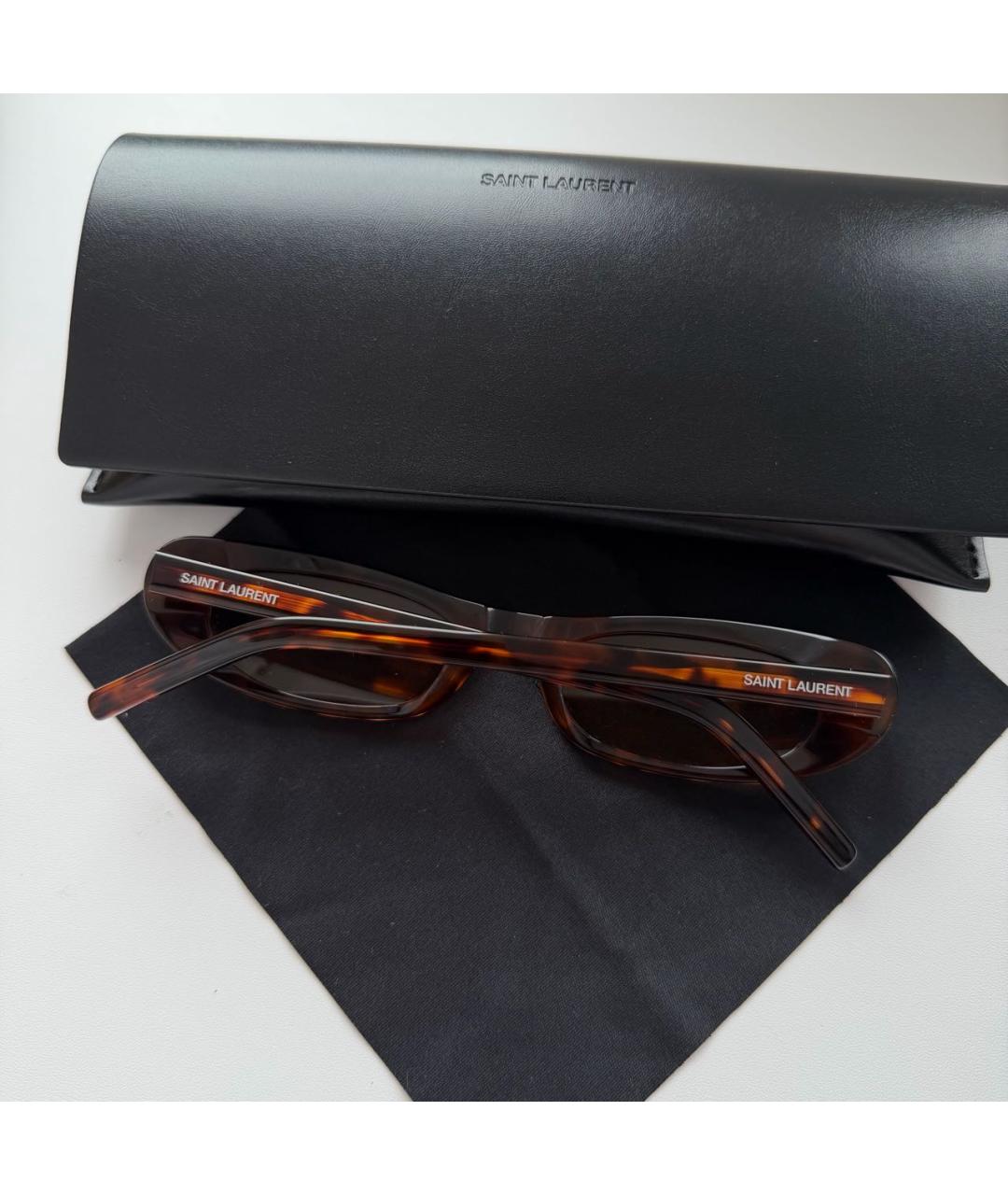 SAINT LAURENT Коричневые солнцезащитные очки, фото 2