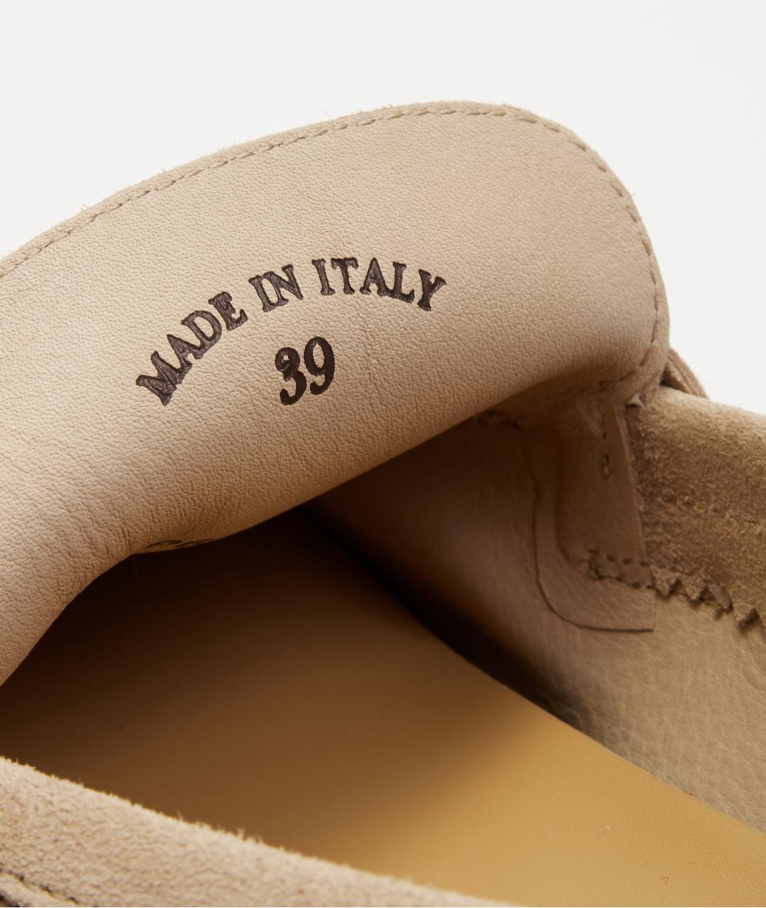 LORO PIANA Бежевые замшевые лоферы, фото 5