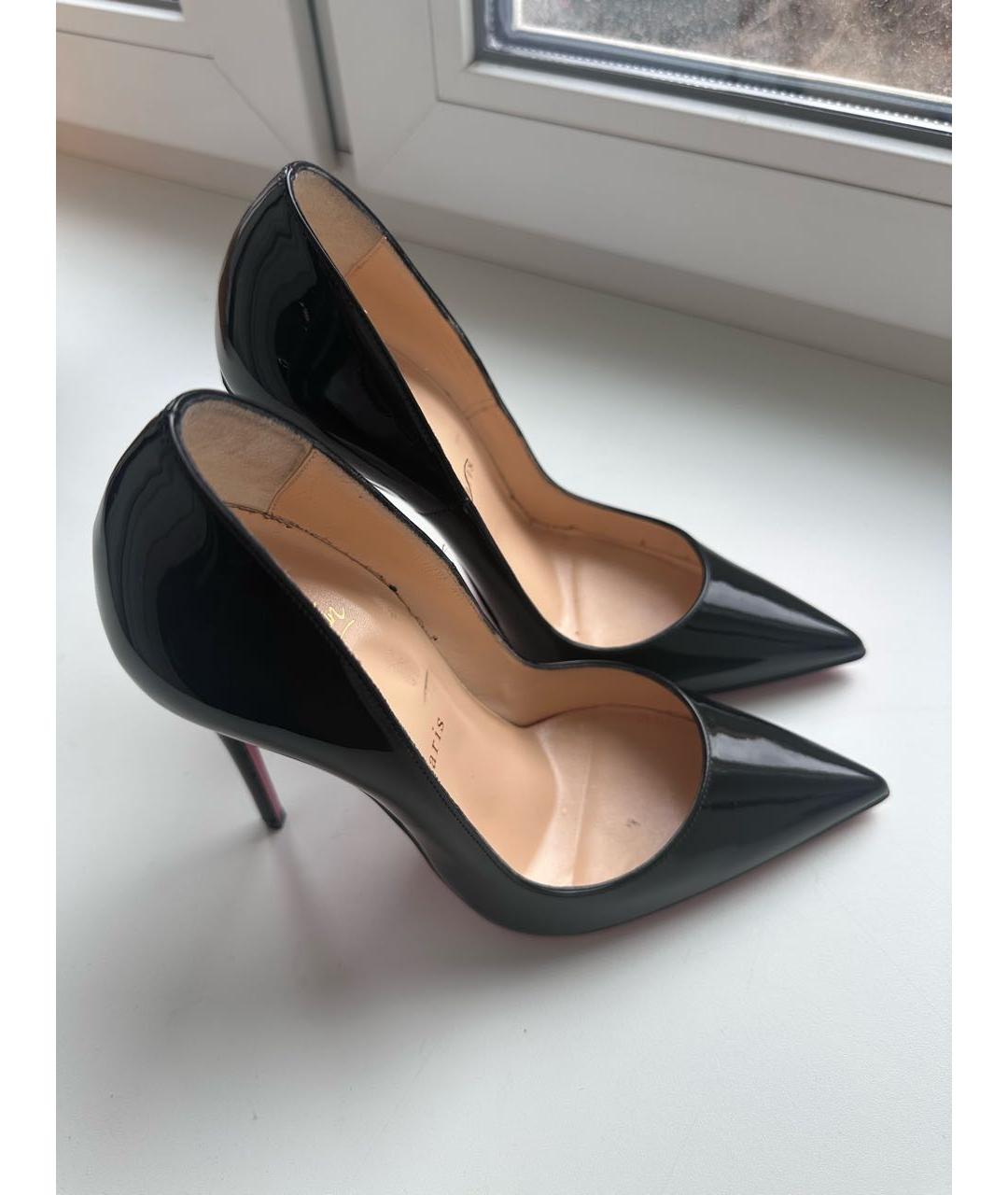 CHRISTIAN LOUBOUTIN Черные кожаные туфли, фото 5