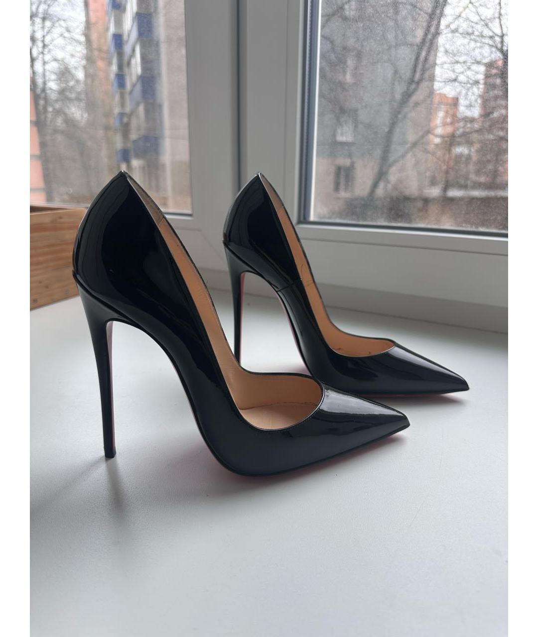 CHRISTIAN LOUBOUTIN Черные кожаные туфли, фото 9