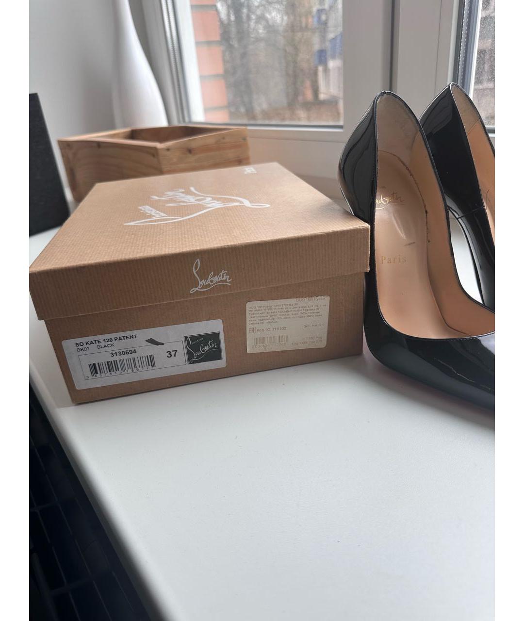 CHRISTIAN LOUBOUTIN Черные кожаные туфли, фото 6