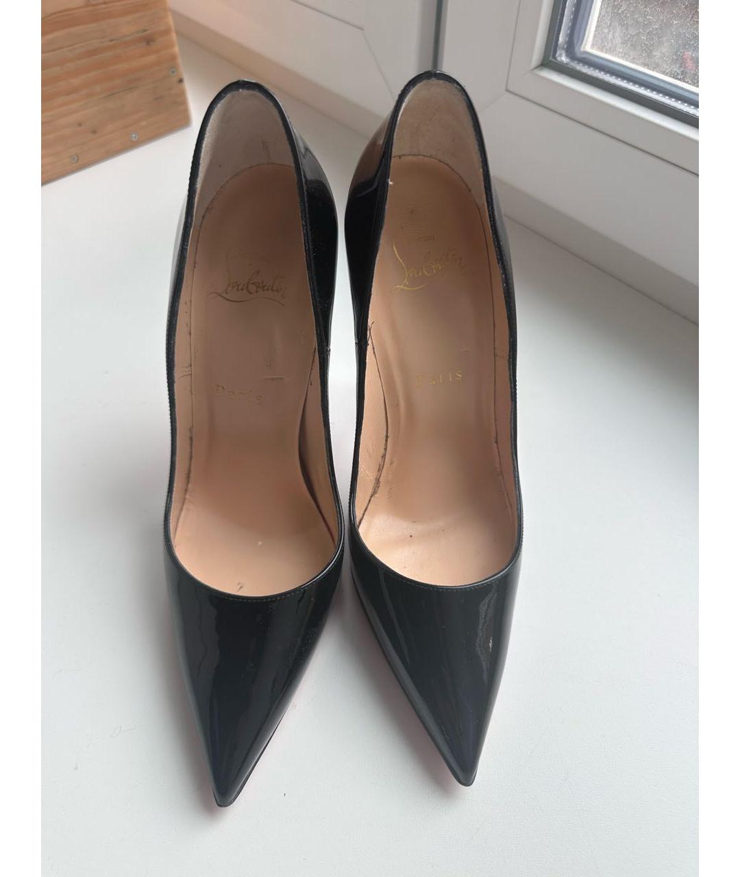 CHRISTIAN LOUBOUTIN Черные кожаные туфли, фото 2