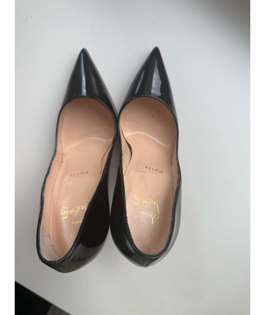 CHRISTIAN LOUBOUTIN Черные кожаные туфли, фото 3