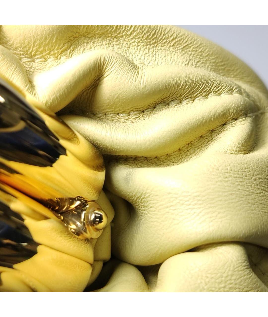 MIU MIU Желтая кожаная сумка через плечо, фото 6