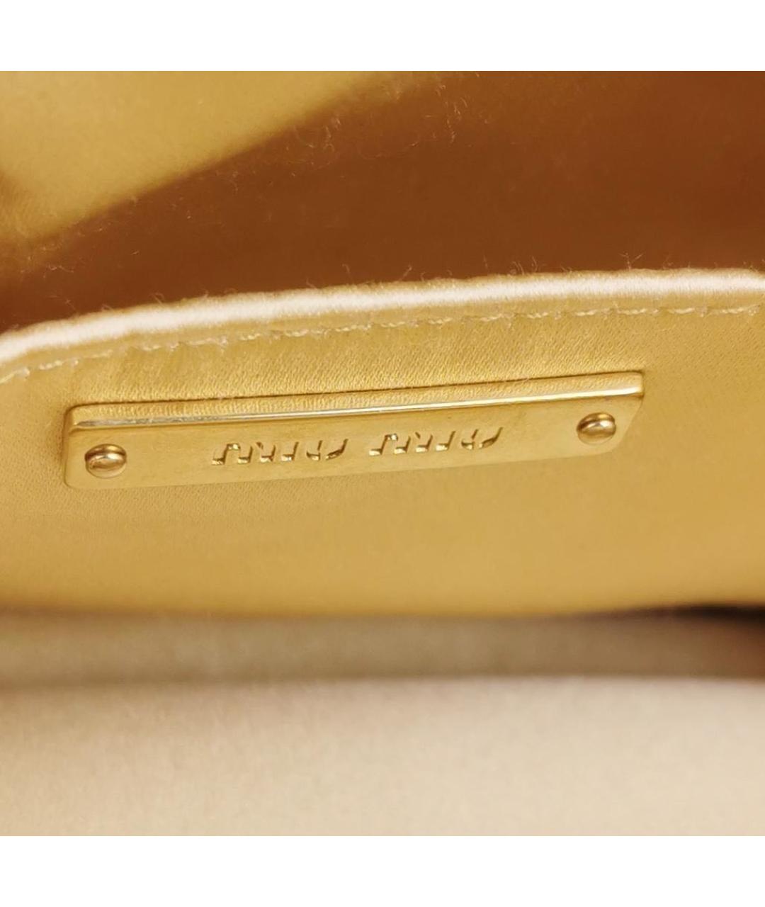 MIU MIU Желтая кожаная сумка через плечо, фото 5