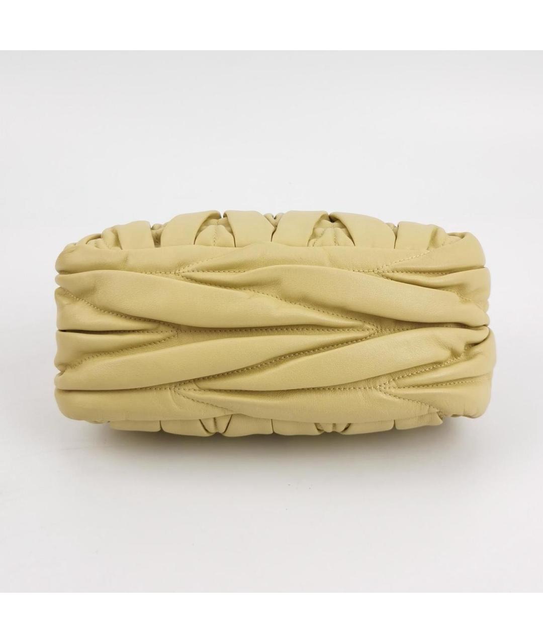 MIU MIU Желтая кожаная сумка через плечо, фото 7