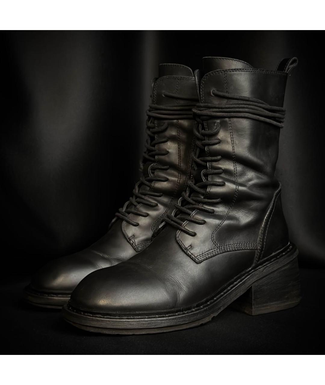 ANN DEMEULEMEESTER Черные кожаные ботинки, фото 3