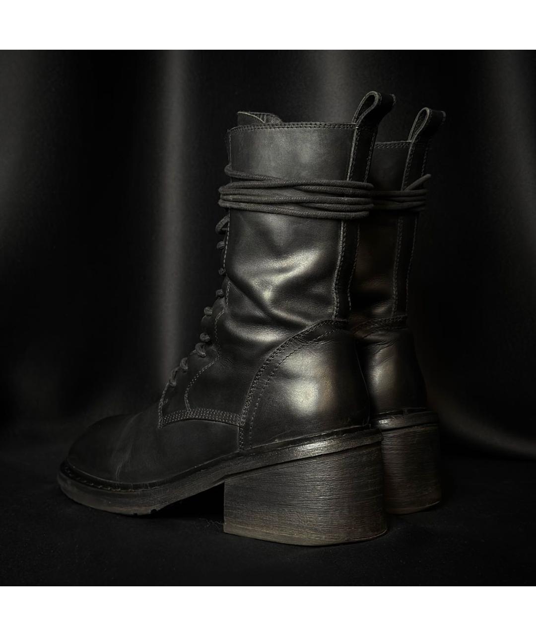 ANN DEMEULEMEESTER Черные кожаные ботинки, фото 4