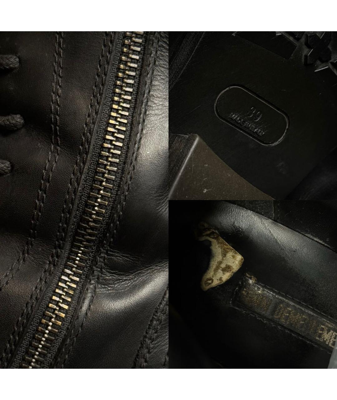 ANN DEMEULEMEESTER Черные кожаные ботинки, фото 7