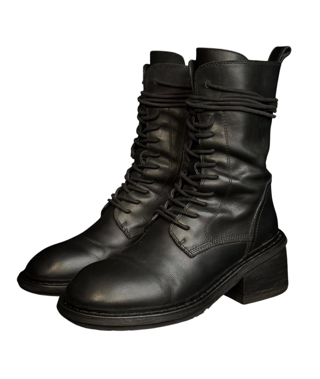 ANN DEMEULEMEESTER Черные кожаные ботинки, фото 9