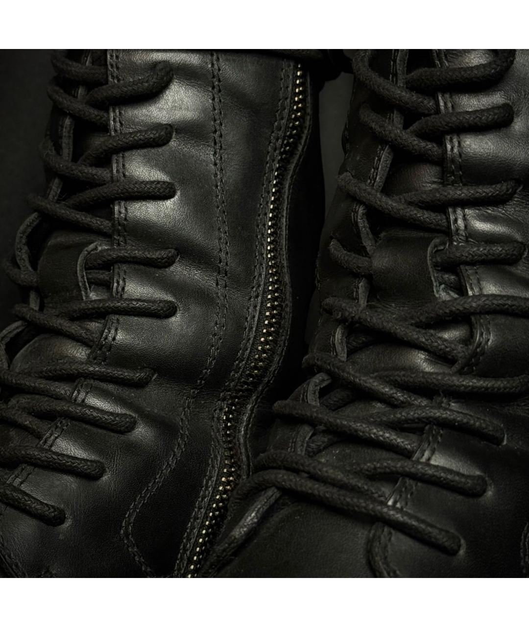 ANN DEMEULEMEESTER Черные кожаные ботинки, фото 5