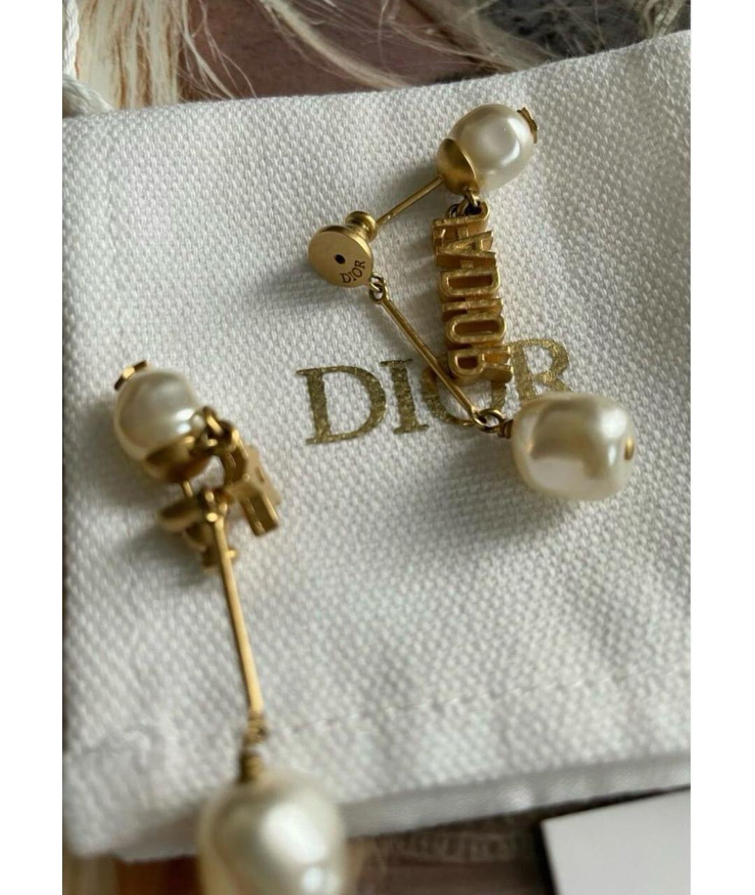 CHRISTIAN DIOR Золотые позолоченные серьги, фото 2