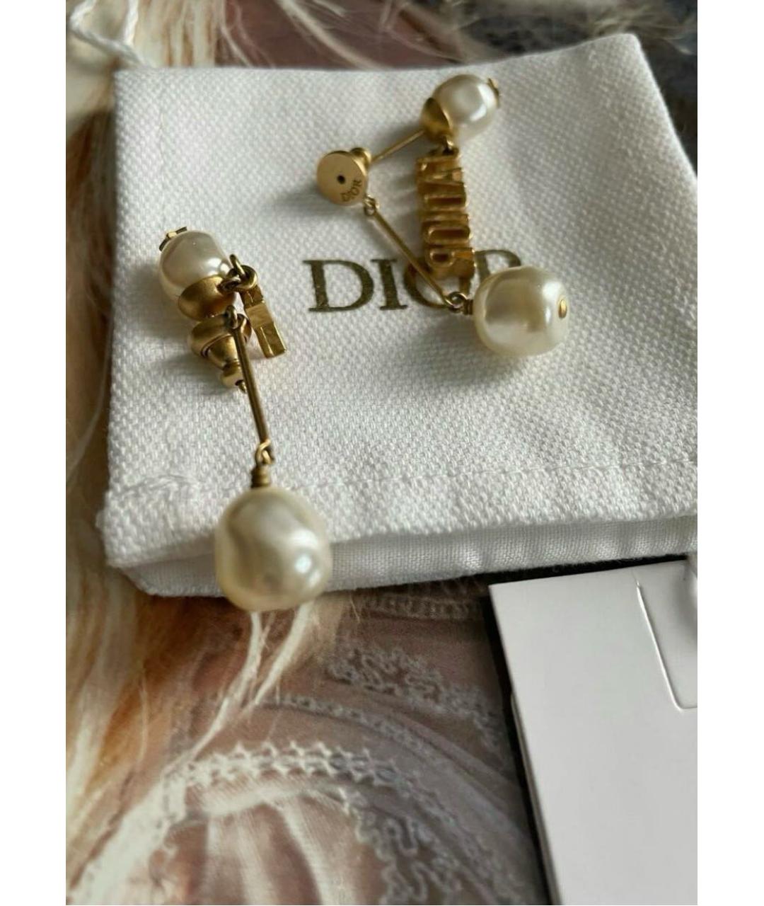 CHRISTIAN DIOR Золотые позолоченные серьги, фото 3