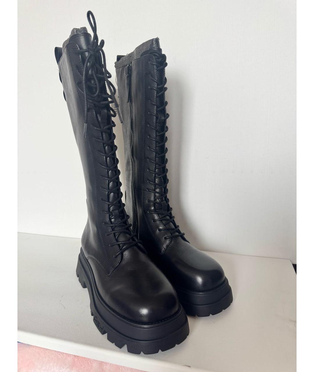 ASH Черные кожаные сапоги, фото 7