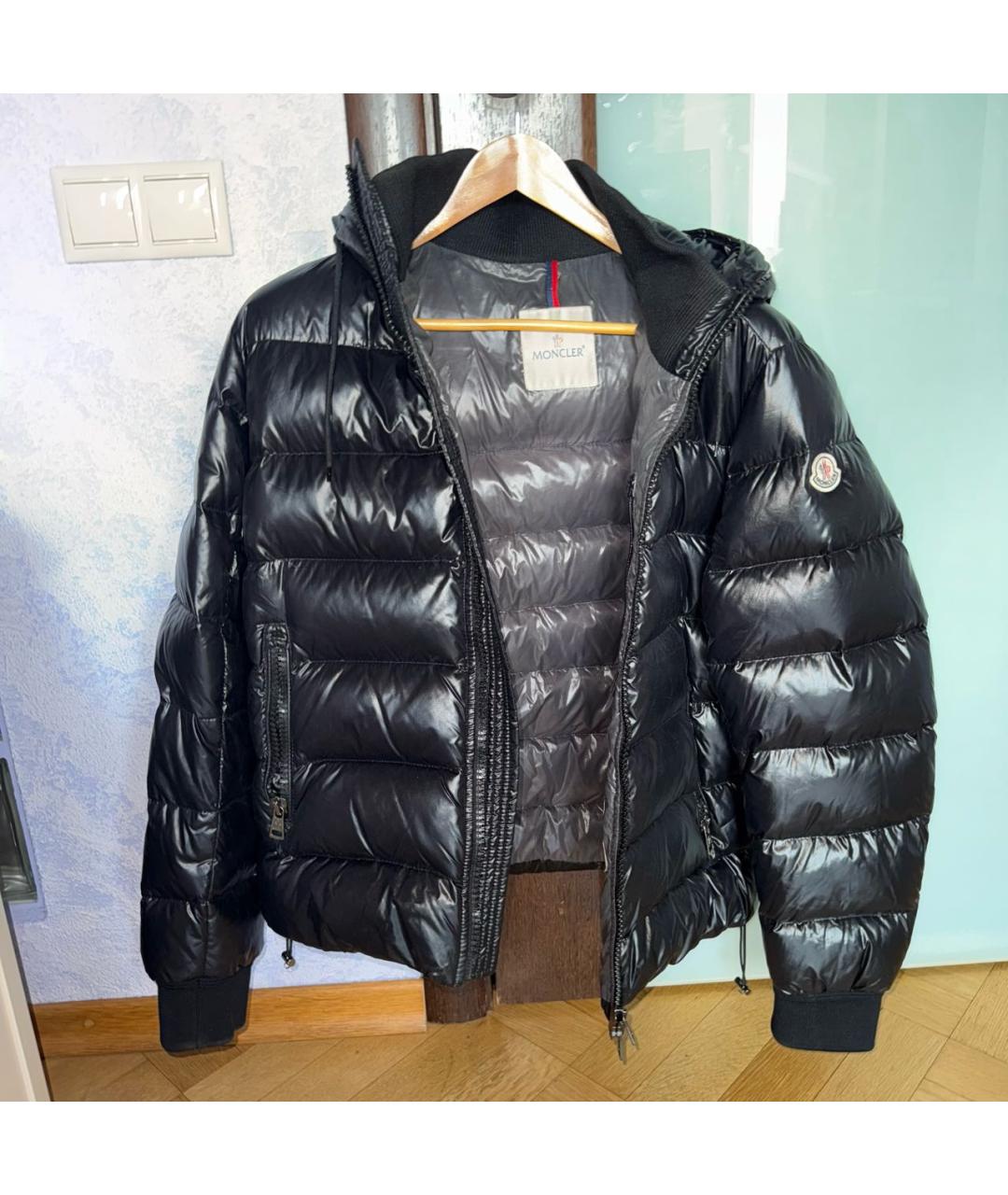 MONCLER Черный пуховик, фото 2