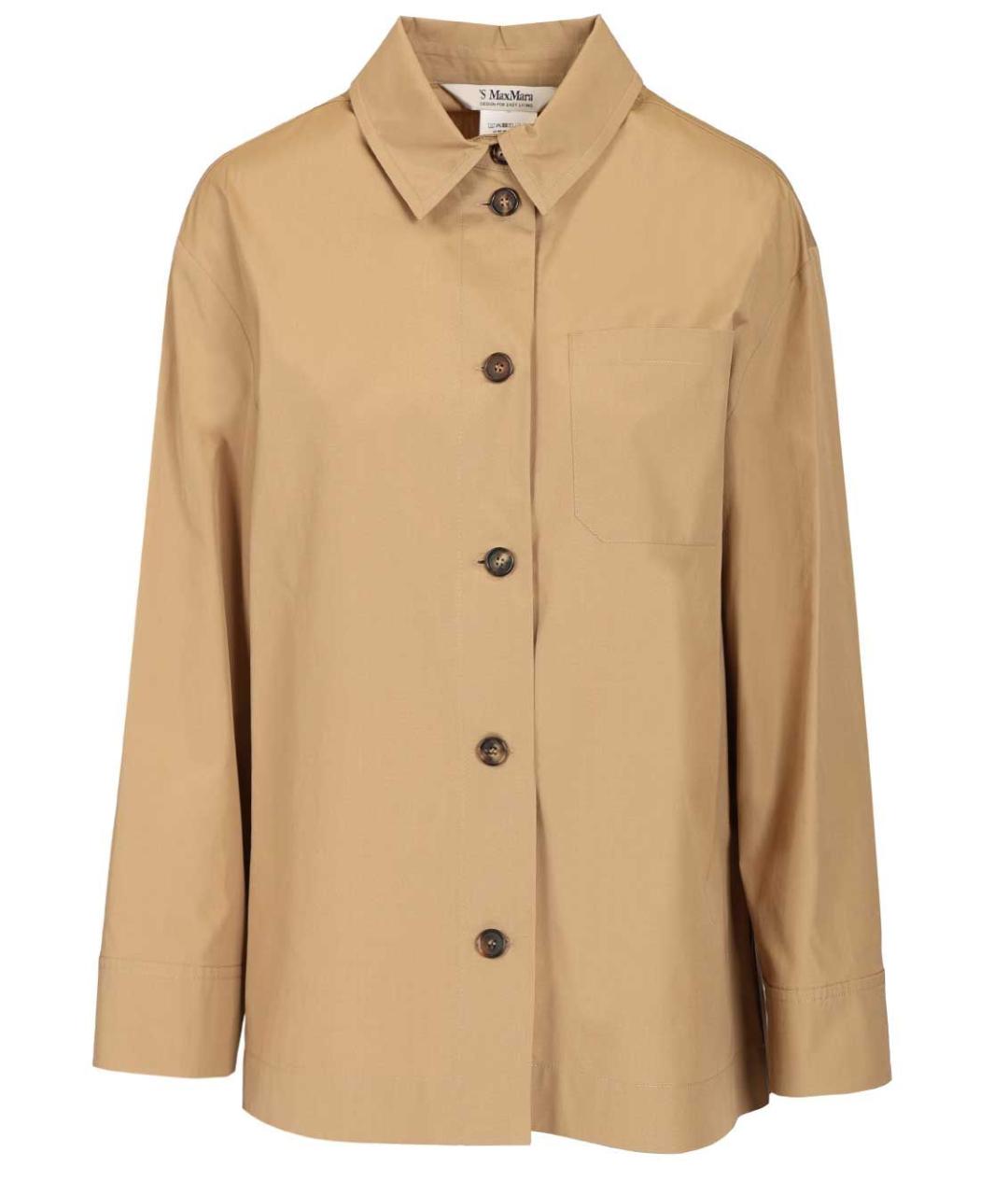 'S MAX MARA Бежевая хлопковая рубашка, фото 1