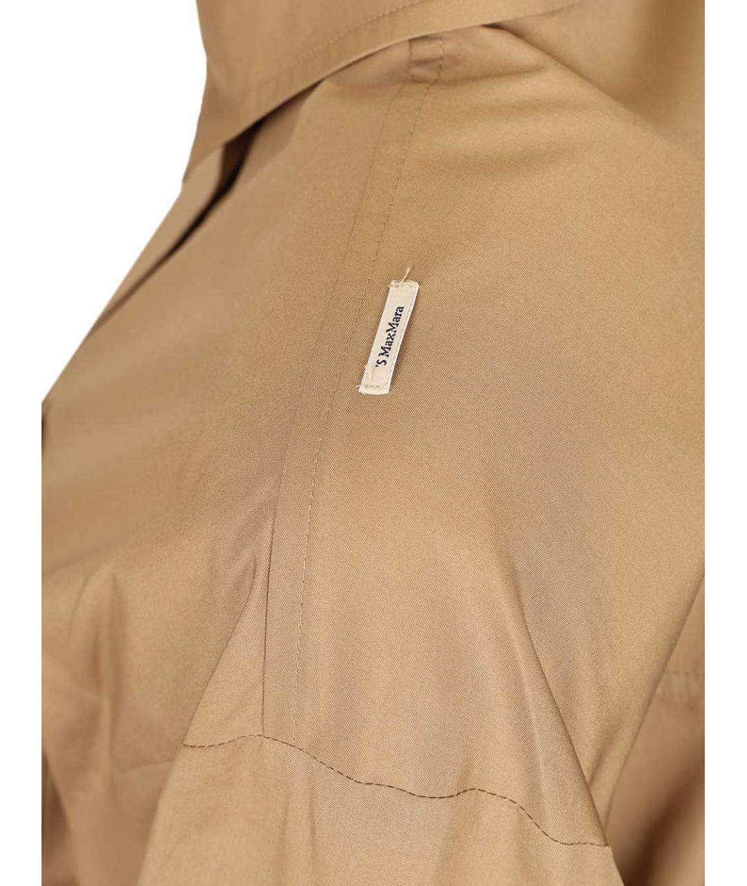 'S MAX MARA Бежевая хлопковая рубашка, фото 6