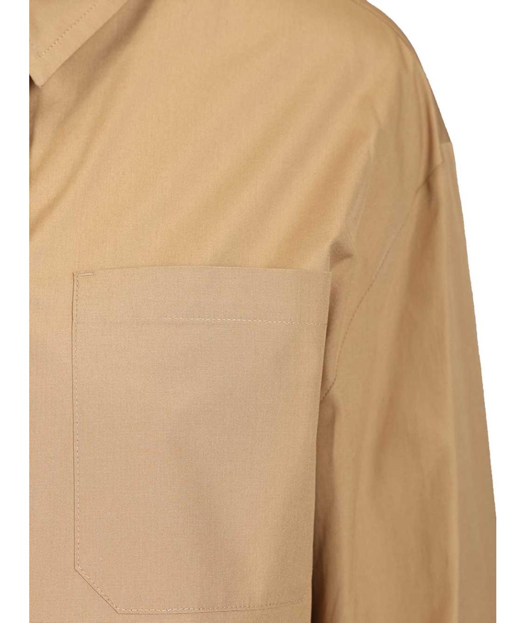 'S MAX MARA Бежевая хлопковая рубашка, фото 5