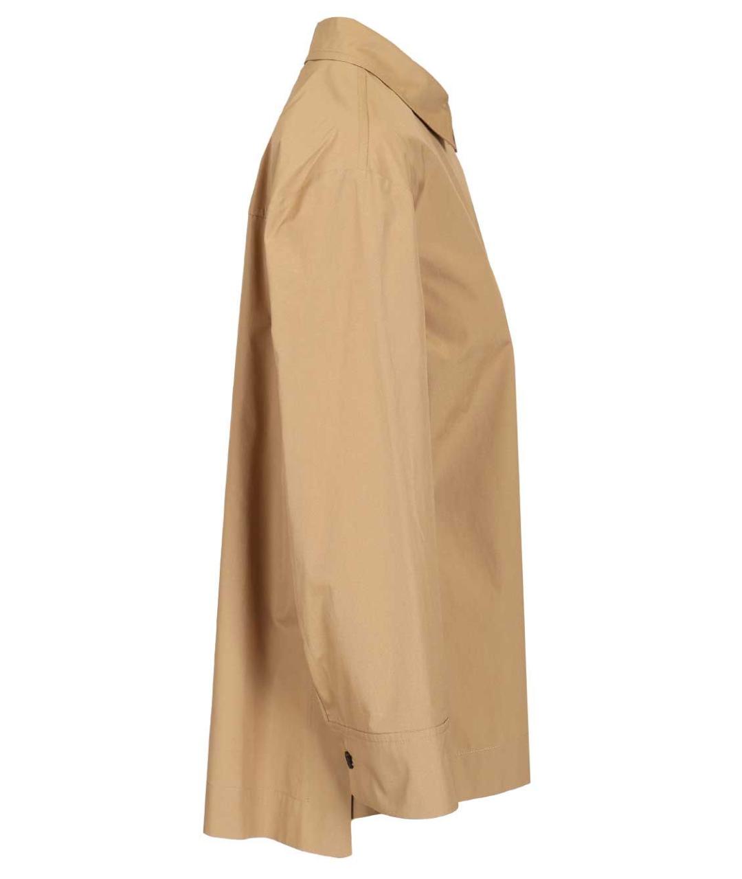 'S MAX MARA Бежевая хлопковая рубашка, фото 3