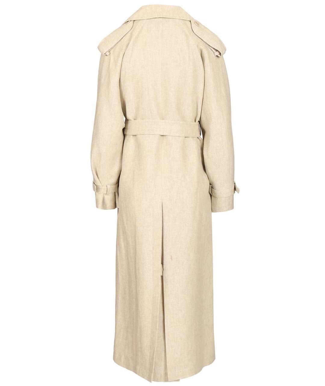 MAX MARA Бежевый льняной тренч/плащ, фото 2