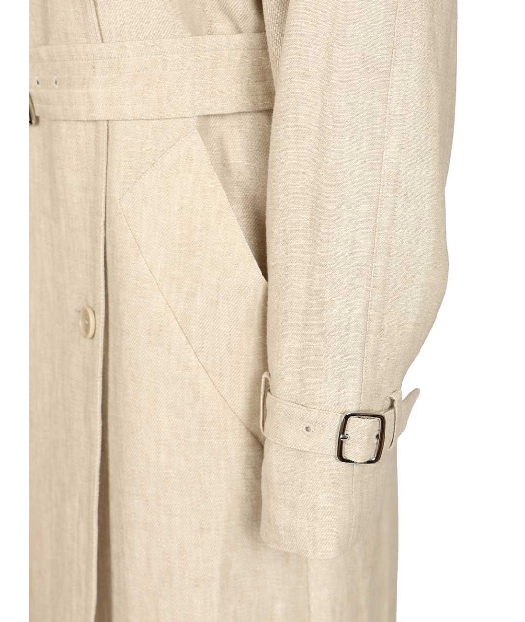 MAX MARA Бежевый льняной тренч/плащ, фото 6