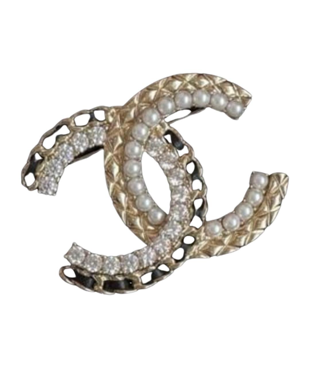 CHANEL Золотая металлическая булавка / брошь, фото 1