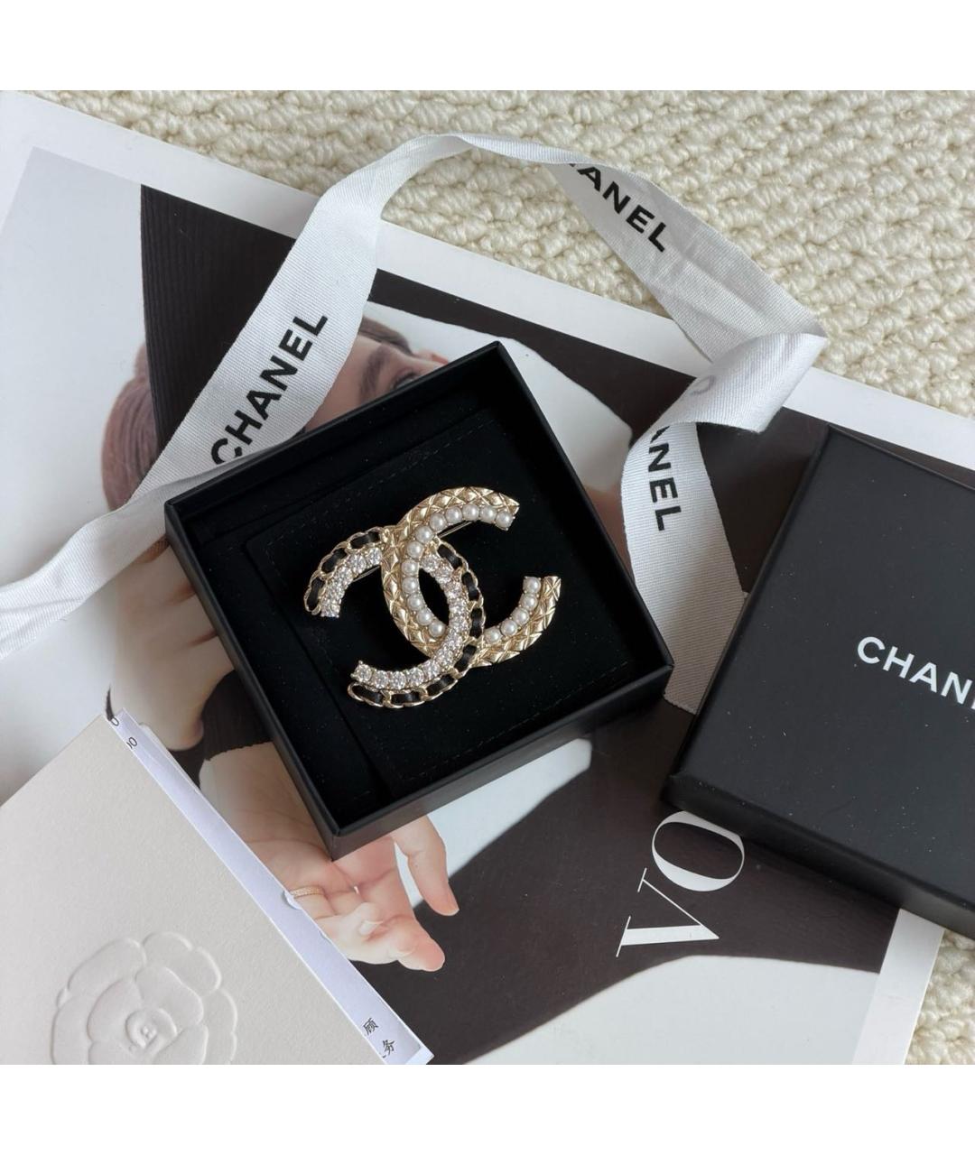 CHANEL Золотая металлическая булавка / брошь, фото 2