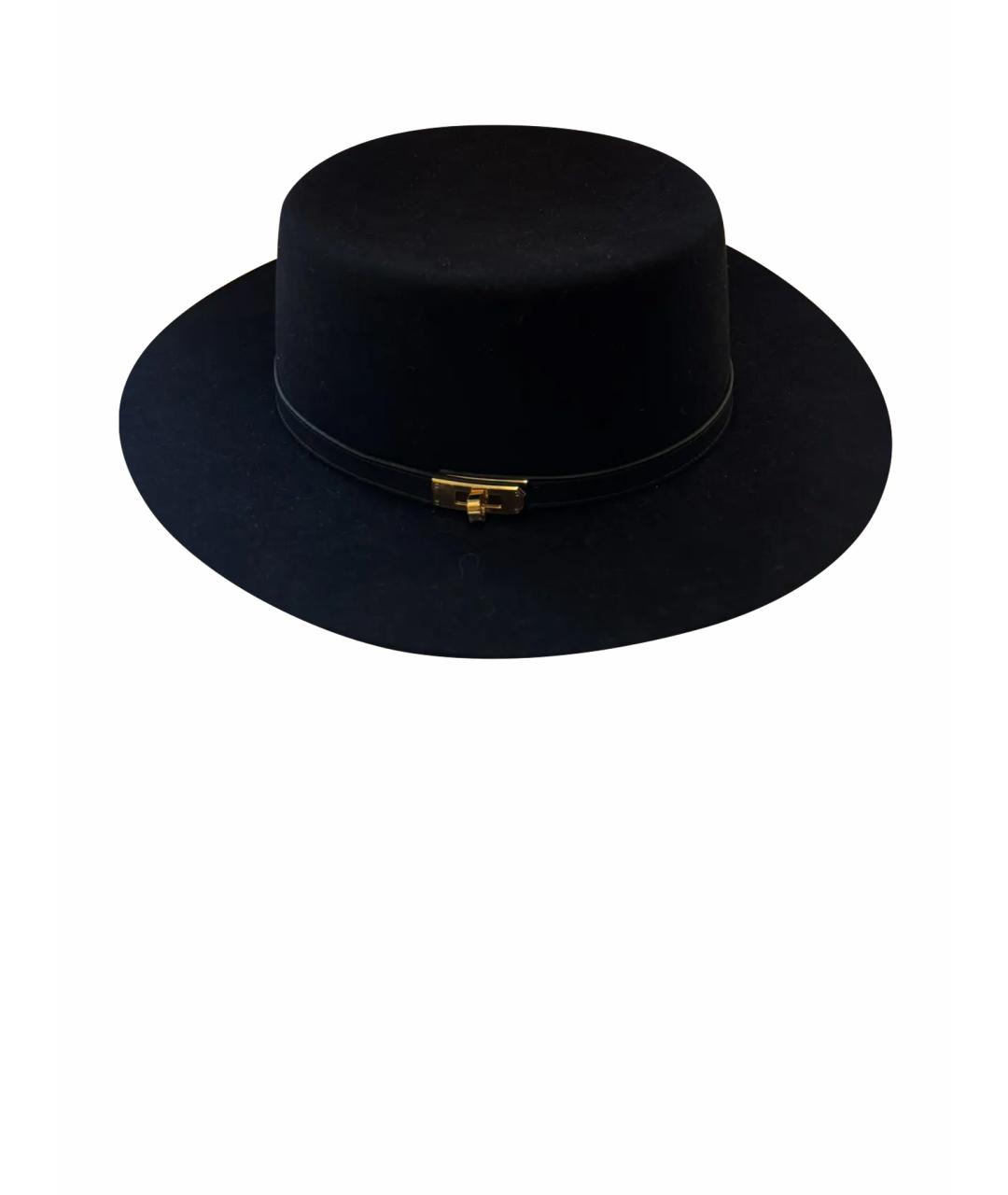 HERMES Черная шерстяная шляпа, фото 1