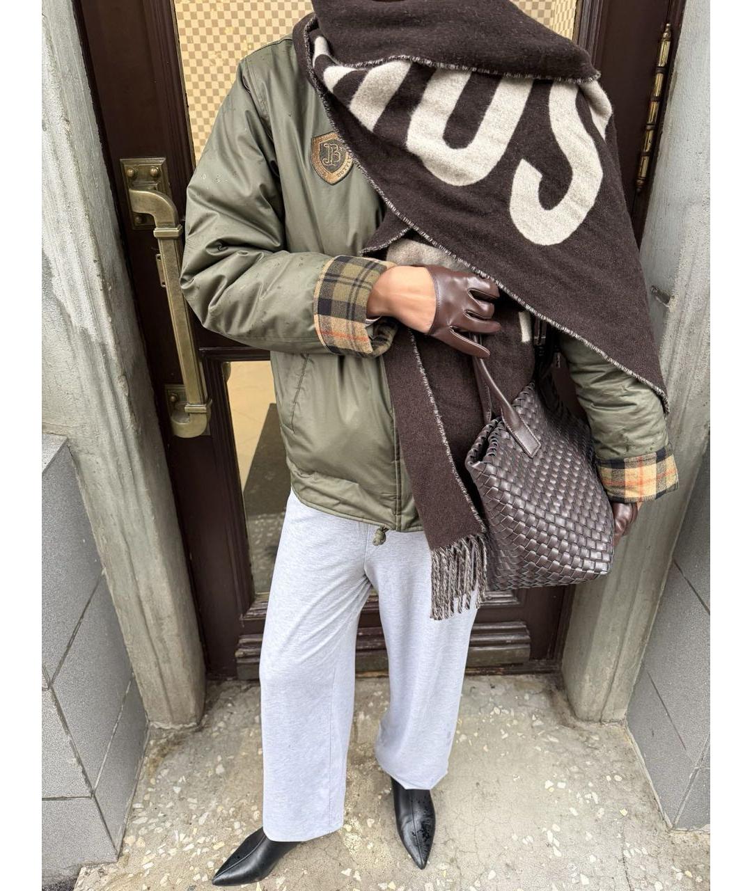 JACQUEMUS Коричневый шерстяной шарф, фото 5