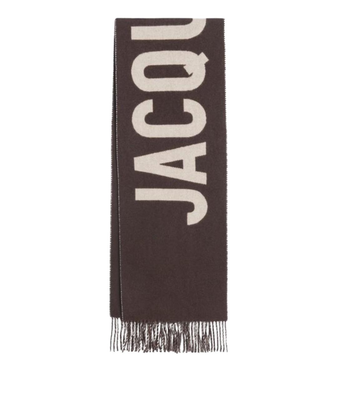 JACQUEMUS Коричневый шерстяной шарф, фото 1