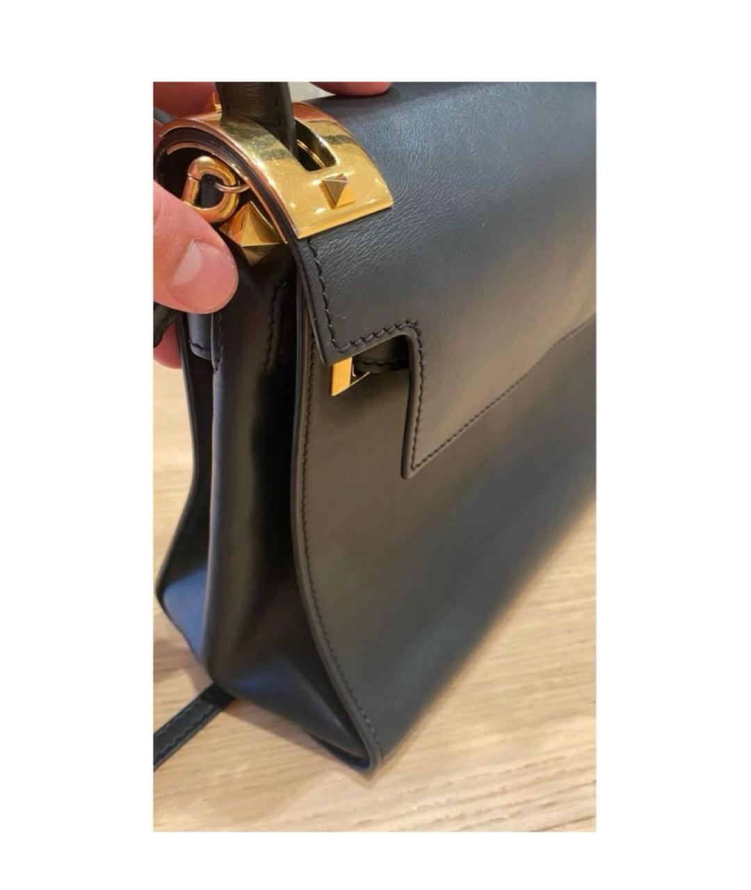 VALENTINO Черная кожаная сумка через плечо, фото 2