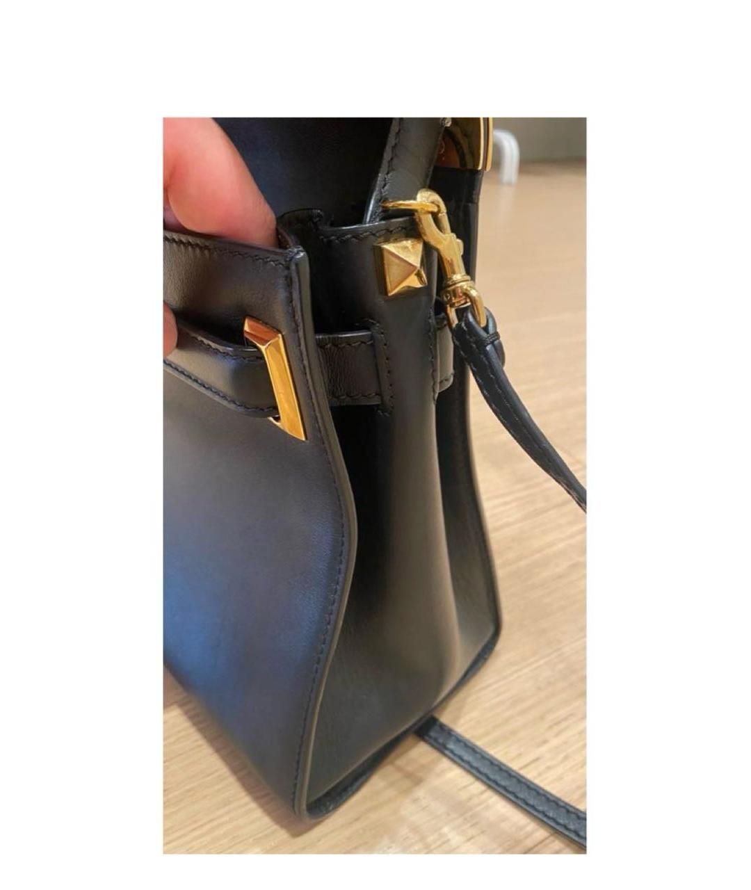 VALENTINO Черная кожаная сумка через плечо, фото 5