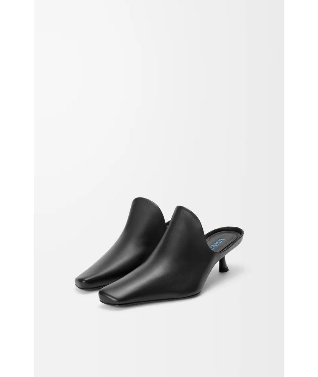 LOEWE Черные кожаные мюли, фото 3