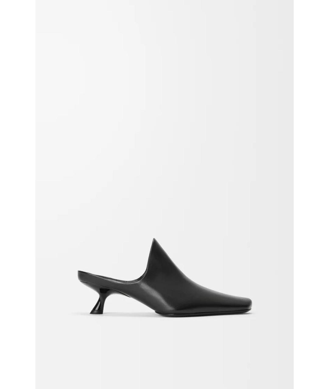 LOEWE Черные кожаные мюли, фото 4