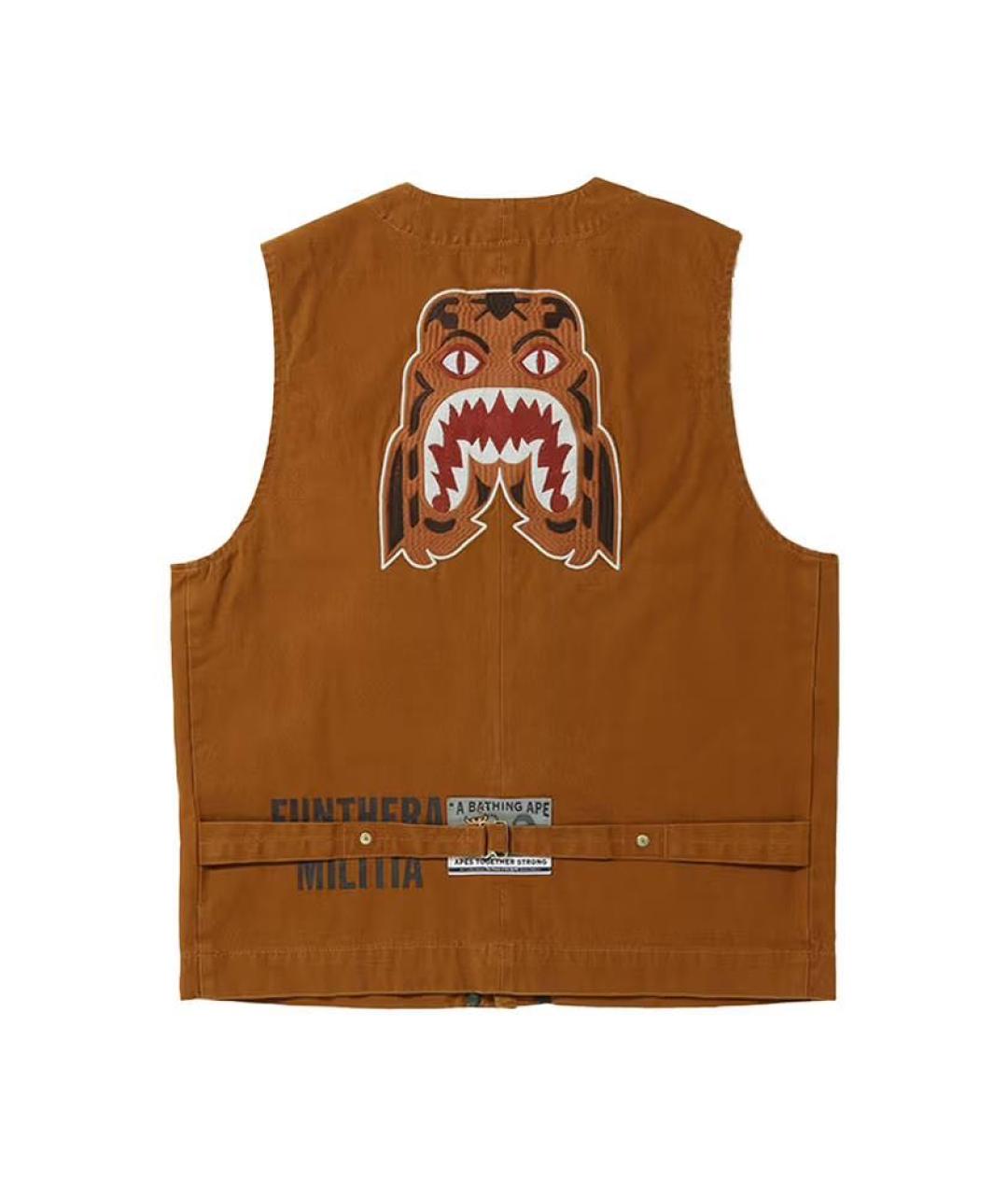 BAPE Коричневый хлопковый жилет, фото 2