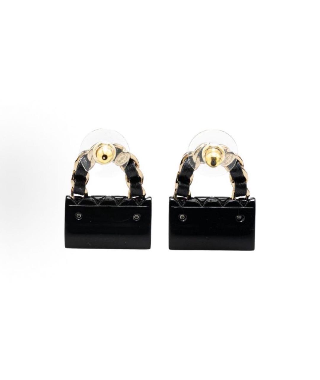 CHANEL Черные серьги, фото 5