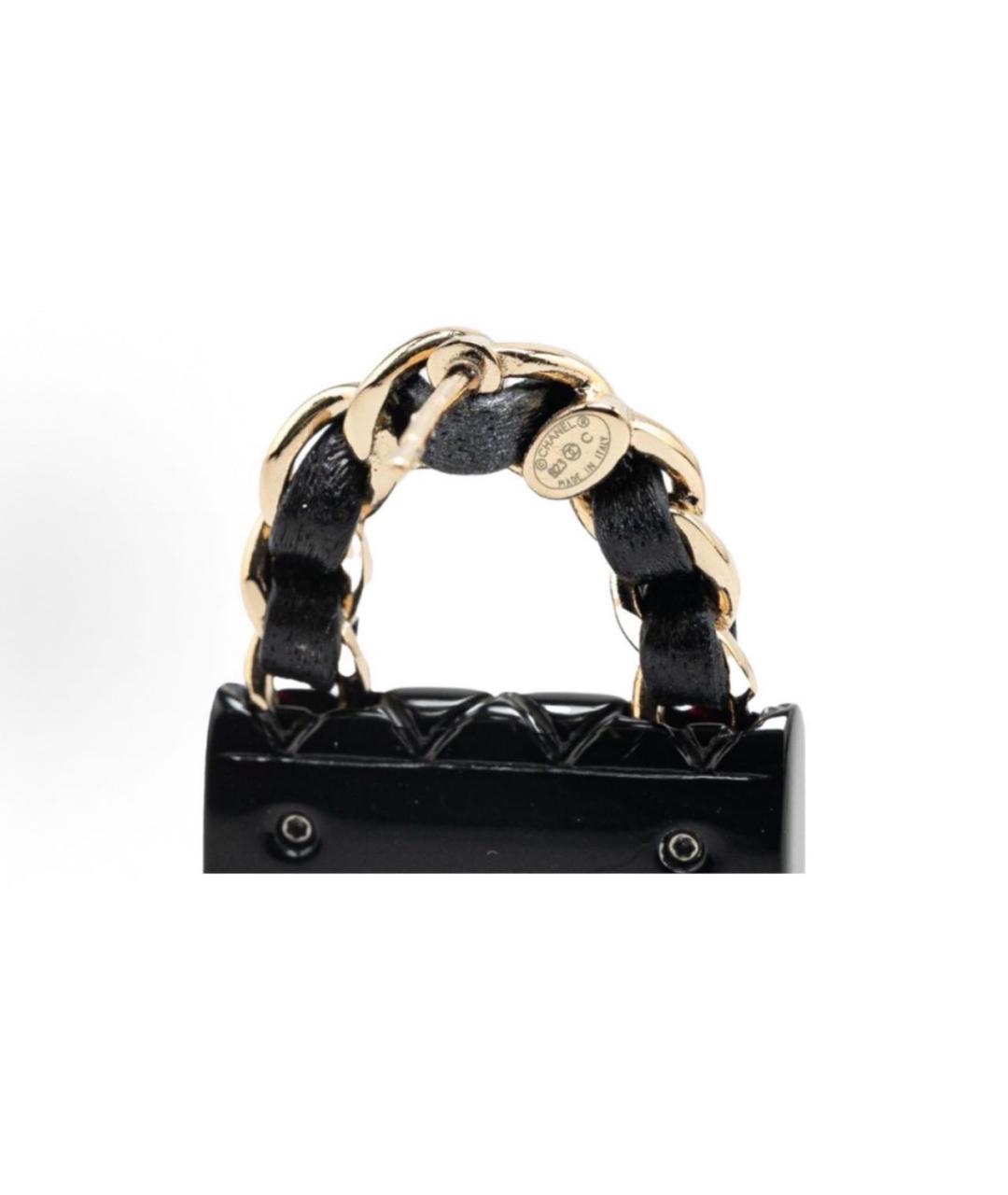 CHANEL Черные серьги, фото 4