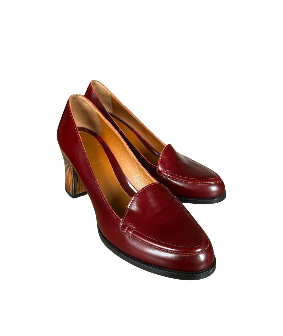 FENDI Бордовые кожаные туфли, фото 2