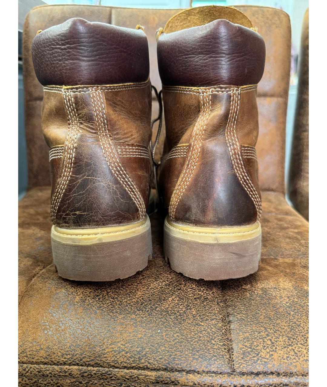TIMBERLAND Коричневые кожаные высокие ботинки, фото 5