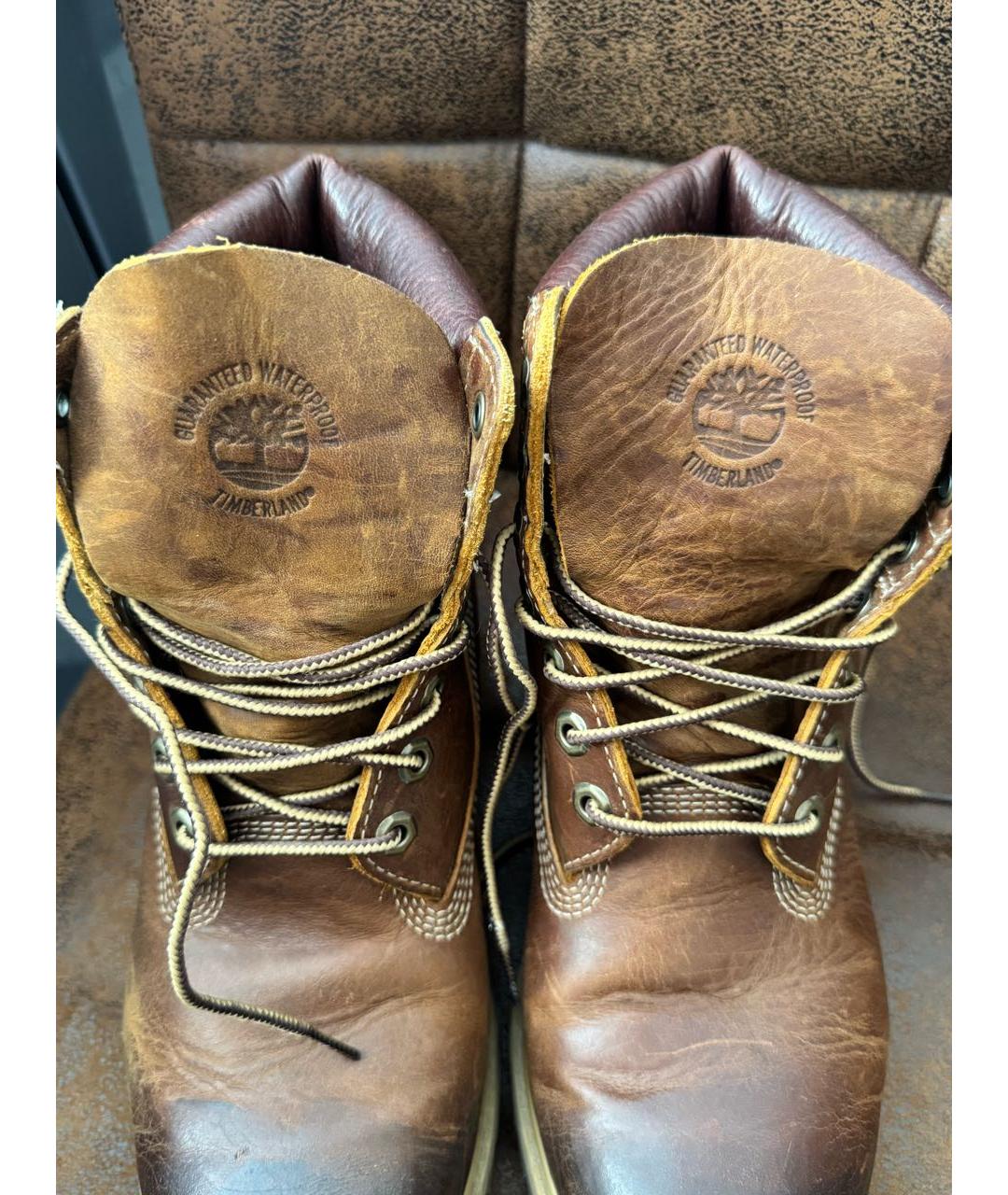 TIMBERLAND Коричневые кожаные высокие ботинки, фото 7