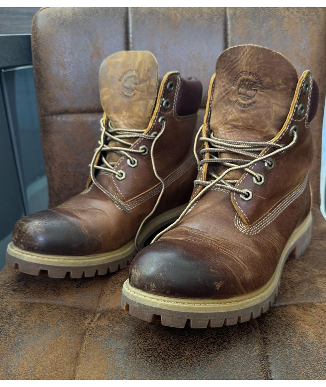 TIMBERLAND Коричневые кожаные высокие ботинки, фото 2