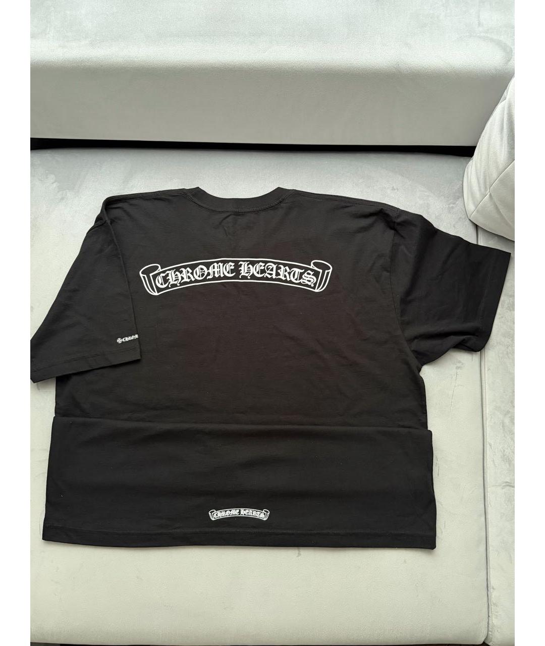 CHROME HEARTS Черная хлопковая футболка, фото 2