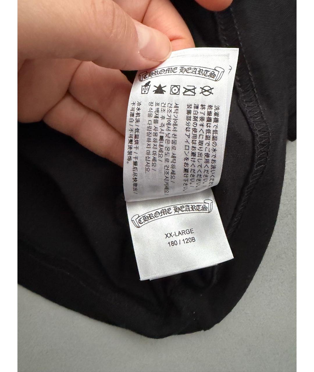 CHROME HEARTS Черная хлопковая футболка, фото 4
