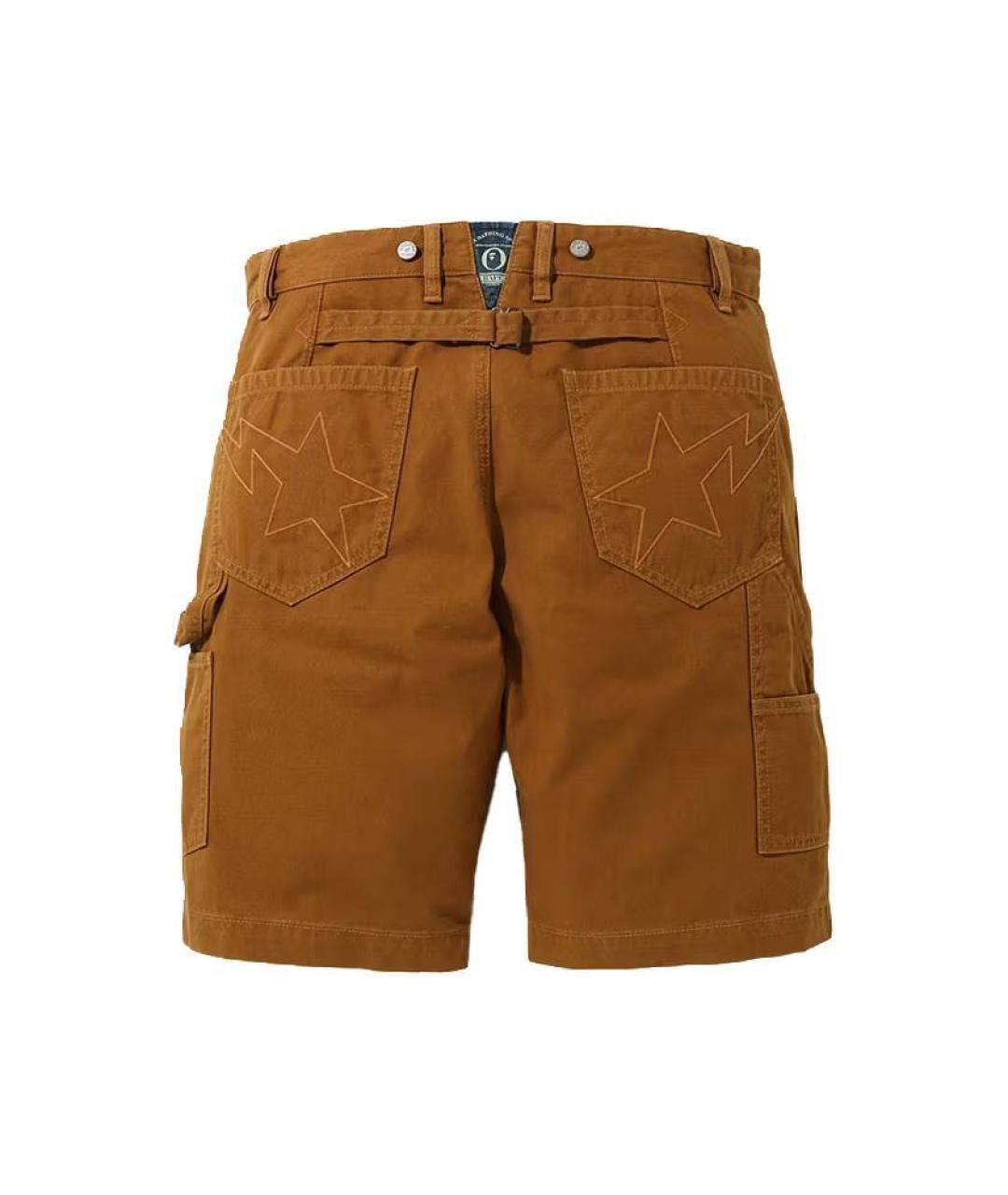 BAPE Коричневые хлопковые шорты, фото 2