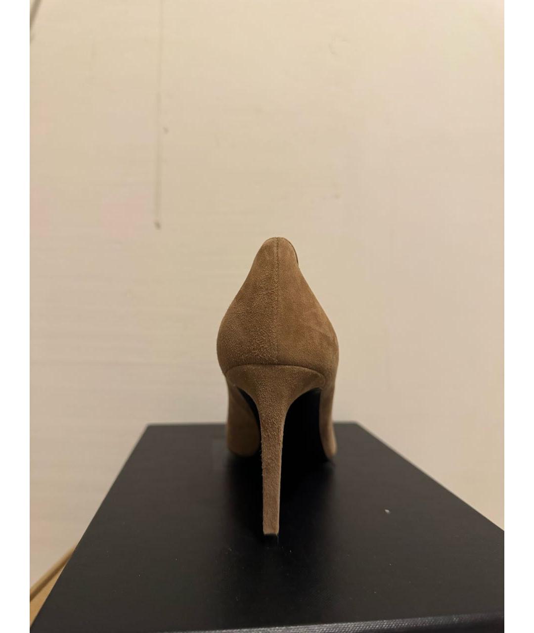 SAINT LAURENT Коричневые замшевые туфли, фото 3